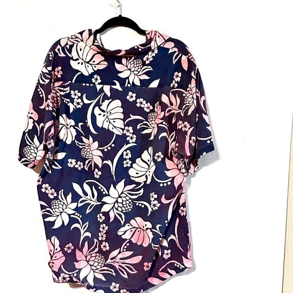 Vintage Aloha Hawaiian Tie Dyed Kai Nani Shirt Size XL Extra Large Blue Red - Picture 6 of 6
